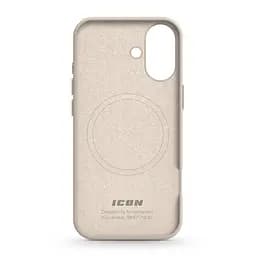 Силиконовый чехол с MagSafe для Apple iPhone 16, ICON2 MagCase, бежевый, противоударный, панель с мягкой подкладкой, защита всего корпуса, поддержка беспроводной зарядки, совместим с защитными стеклами и пленками, ArmorStandart (ARM80180) - мініатюра 2