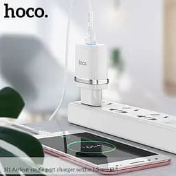 Зарядний пристрій Hoco Micro USB cable Ardent charger set N1 1 спідній вихід комплект білий - мініатюра 3