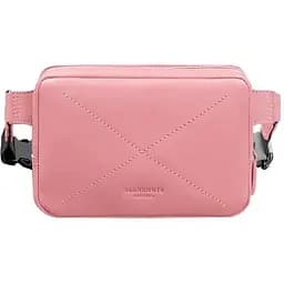 Шкіряна жіноча поясна сумка Dropbag Mini рожева