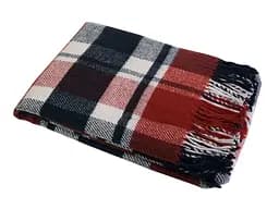 Плед вовняний Vladi Метро 200х220 біло-червоно-темно-синій 1 (20209)