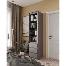 Пенал открытый с шухлядами Moreli T-219 500x2117x498 мм Антрацитовый (mo-t219-antracit)