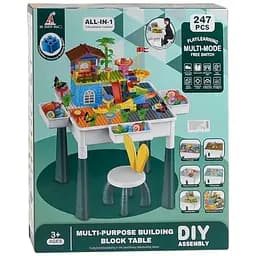 Детский столик HX 839-85 A 3в1 конструктор стул горки и игровые фигурки