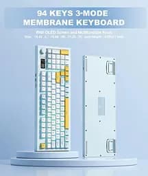 Клавіатура Onikuma ігрова мембранна G-80D бездротова з LED дисплеєм та RGB підсвіткою для ПК і ноутбука білий - мініатюра 5