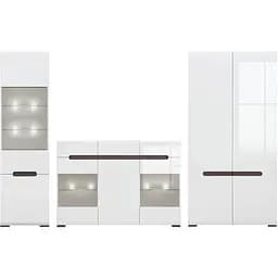 Модульна стінка для вітальні ВМК (БРВ) Ацтека N77866 Білий/Білий глянець (BRW-1645)