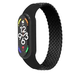 Ремінець для Xiaomi Mi Band 7/6/5/4, Braided Solo Loop, чорний, розмір L, нейлоновий плетений браслет, еластичний змінний ремінець для фітнес-трекера з надійним кріпленням, ArmorStandart (ARM58763)