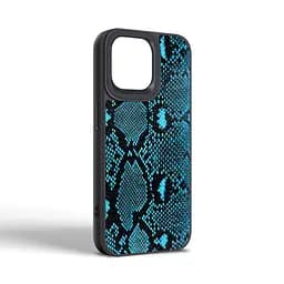 Кожаный чехол для Apple iPhone 15 Pro Max, Harder Genuine Snake, синий, термополиуретан ТПУ + экокожа с имитацией змеиной кожи, панель, защита корпуса, противоударный, микрофибра, рамка вокруг камеры, защита всего корпуса, (ARM76784) - мініатюра 2
