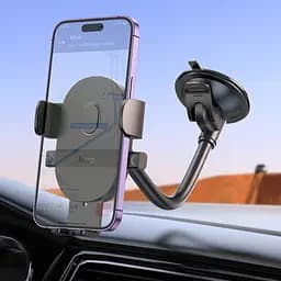 Автотримач Hoco H20 Mighty one-button (windshield) Black - мініатюра 7