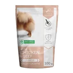 Вологий корм для собак Nature's Protection Healthy Growth для цуценят малих порід з куркою і яловичиною 100 г (KIK45279)