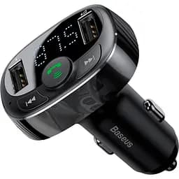 Автомобільний зарядний пристрій Baseus FM Launcher S-09 Standart Edition 2.4A 2USB black (CCMT000001)