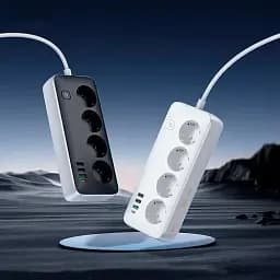 Мережевий подовжувач Hoco AC22 Sunlight 4-bit (PD30W/1C3A) Desktop Socket White - мініатюра 4
