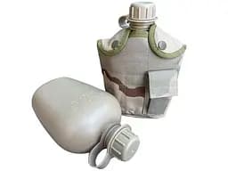 Похідна фляга 1л + чохол + котелок (Мультикам)