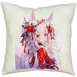 Подушка из микровелюра «Кицунэ» Strateg 60727 Молочный