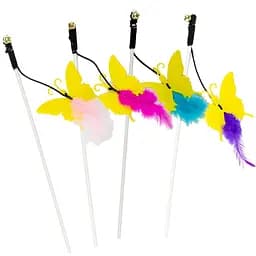 Іграшка для котів Agility Метелик вудочка з пір'ям та дзвіночком в асортименті 35 см