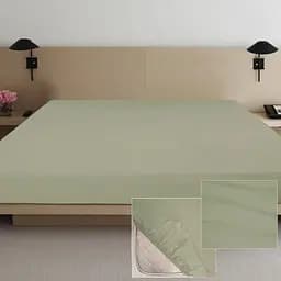 Простыня на резинке Ярослав 200х180х20 см сатин оливковая (38282_05)