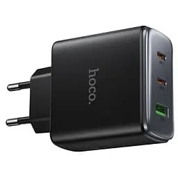 Мережевний зарядний пристрій Hoco C160A Upgrade PD65W+QC3.0 1USB-A/2C Black - мініатюра 4