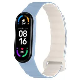 Ремешок Dual-color Magnetic для Xiaomi Mi Band 9/8/10 Lilac Blue / White
