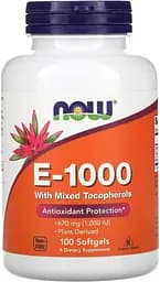 Вітаміни та мінерали NOW Vitamin E-1000 with Mixed Tocopherols, 100 капсул