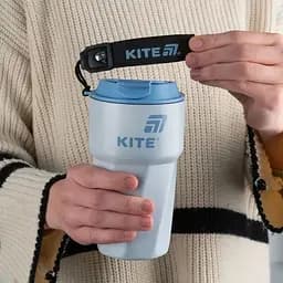 Термокружка Kite 450 мл сіро-блакитна (K25-1220-2) - мініатюра 5