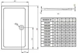 Душовий піддон Radaway Doros Plus D 120x100 SDRPD1210-01 - мініатюра 5