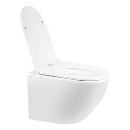 Унітаз підвісний Qtap Robin безобідковий з сидінням Slim Soft Close QT1333046ENRW, Білий - мініатюра 3