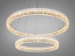Підвісна LED-люстра Diasha MD78200/600+400WH, біла, 2 світлових кільця, Ø60 см, 85 W - мініатюра 2