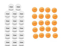 Набір м'ячів для настільного тенісу TT24186 40 мм, 20 штук у пакеті (6900069414791) МІКС