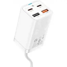 Потужний зарядний пристрій GaN3 65 W Baseus 2xUSB-A + 2xType-C з китайською вилкою (CCDK65C)