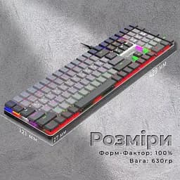 Клавіатура GamePro MK145R Red Switch Low Profile Dark Gray (MK145R) - мініатюра 4