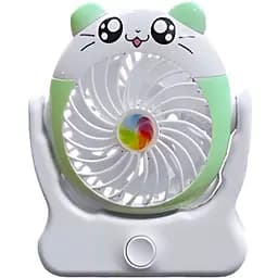 Дитячий настільний USB-вентилятор Mini Fan на акумуляторі зелений (2628-G4)