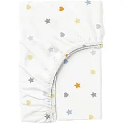 Простирадло Cosas на резинці 90х200 love cs1, білий (LoveStarGreyYellow_90x200x20)