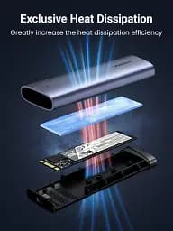 Зовнішній SSD курпус Ugreen CM767 M.2 NVMe USB 3.2 Gen2 10 Гбіт/с алюмінієвий сірий (35267) - мініатюра 5