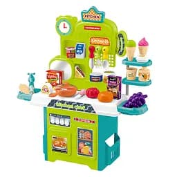 Кухня, 38x20x50 см, плита, посуд, продукти, 53 предмети, 32x44.5x9 см