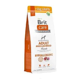 Сухой корм Brit Care Dog Hypoallergenic Adult Medium Breed для взрослых собак средних гипоаллергенных пород с ягненком 12+2 кг