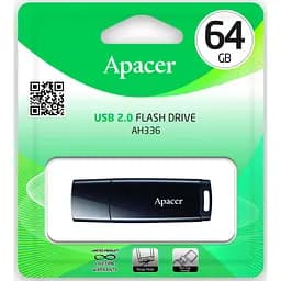 USB флеш накопичувач Apacer 64GB AH336 Black USB 2.0 (AP64GAH336B-1) - мініатюра 5