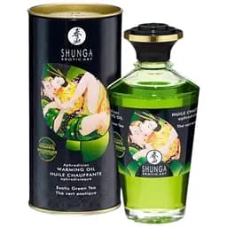 Органічне зігріваюче масло Shunga Aphrodisiac Warming Oil Exotic green tea без цукру 100 мл