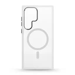 Чехол для Samsung Galaxy S24 Ultra 5G (SM-S928), Unit MagSafe, белый, прозрачный, магсейф, противоударный, магнитный, панель-накладка с поддержкой MagSafe, с поддержкой беспроводной зарядки, TPU+PC, защита всего корпуса, ударостойкий