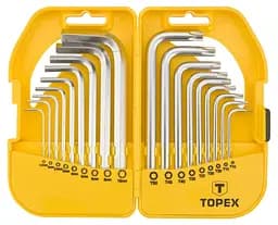 Ключи комбинированные шестигранные и Torx CrV, 1.5-10мм, T10-T50 набор 18шт. Topex hoz0012929