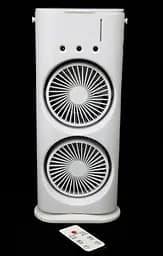 Акумуляторний настільний вентилятор Spray Fan 2in1 подвійний  Вітродуйка з підсвічуванням та зволоженням Білий - мініатюра 5