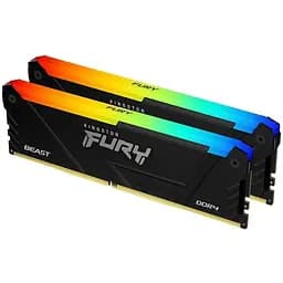 Модуль памяти для компьютера DDR4 32GB (2x16GB) 3200 MHz Beast RGB Black Kingston Fury (ex.HyperX) (KF432C16BB12AK2/32WP)