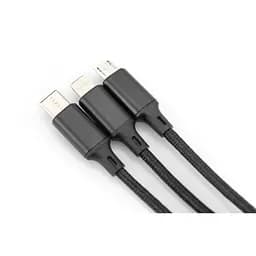 Дата кабель USB 2.0 AM to Lightning + Micro 5P + Type-C 1.0m charge only Digitus (AK-300160-010-S) - мініатюра 4