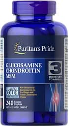 Препарат для суглобів і зв'язок Puritan's Pride Chondroitin Glucosamine MSM 3 Per Day Formula, 240 каплет