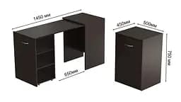 Стіл-тумба трансформер Смарт 1/1 Ferrum-decor 750x1450x500 ДСП Венге Магія 16 мм (FRD-106163) - мініатюра 3