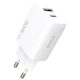 Зарядний пристрій Proove Silicone Power 2 30W (Type-C + USB) white (WCSP23110002)