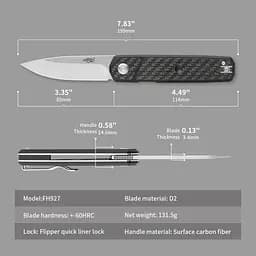Нiж cкладний Firebird FH927-CF чорний карбон - мініатюра 6