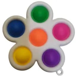 Іграшка Сімпл Дімпл різнокольоровий білий квітка антистрес 5 пупирок спінер