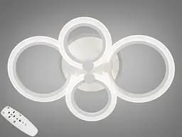 Дизайнерська люстра LED з діммером та підсвічуванням, 80Вт, білий