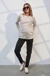 Джинси для вагітних Mom Fit для майбутніх мам L (48) Ivonne Essential Юла Мама чорно-сірий