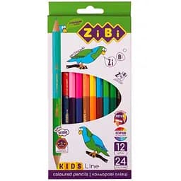 Карандаши цветные ZiBi Double Kids Line 12 шт. 24 цвета (ZB.2463)