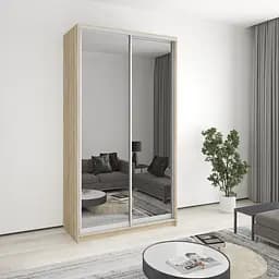 Шкаф-купе двухдверный MebelStar Стандарт AL 2 Зеркала 130x60x240 см Дуб сонома (MBS-3873)