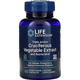 Экстракт крестоцветных Life Extension Triple Action Cruciferous Vegetable Extract with Resveratrol тройного действия с ресвератролом 60 вегетарианских капсул